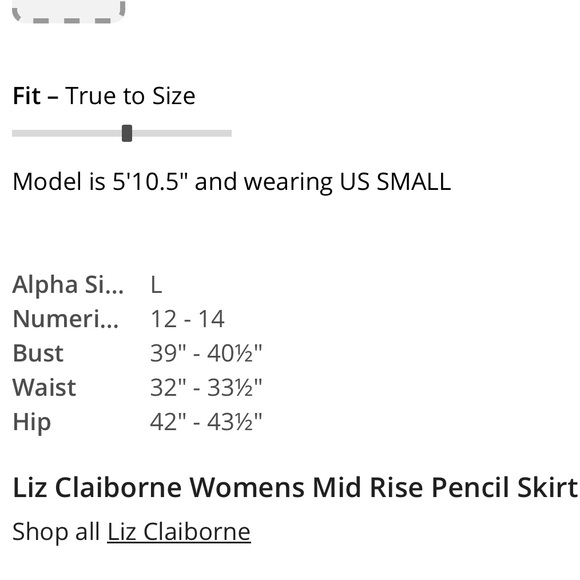 Liz Claiborne Womens Mid Rise Pencil Skirt  Color: Burgundy Passion - Picture 4 of 12